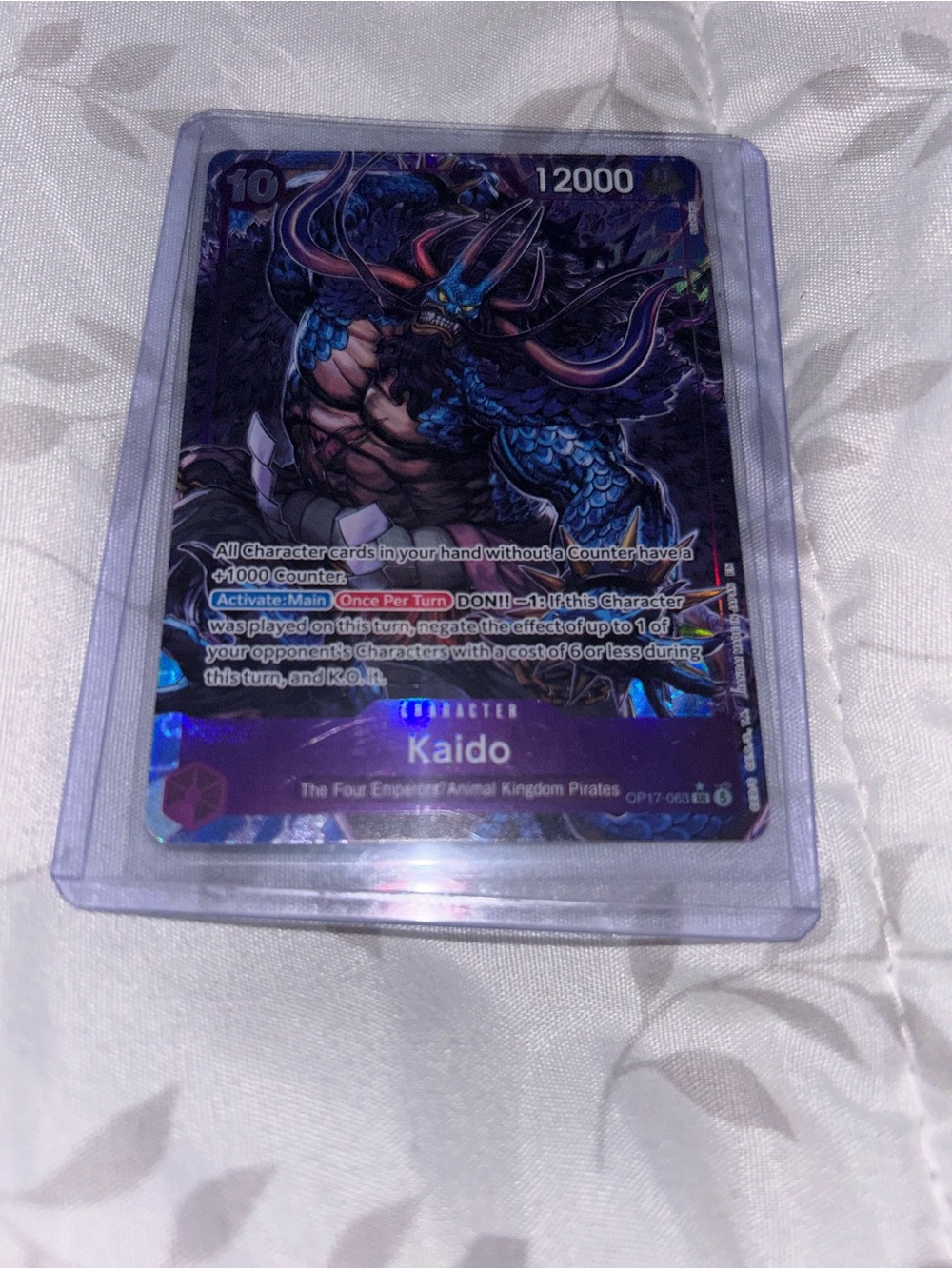 Onepiece Kaido Trading Card - Purple Blue Holographic